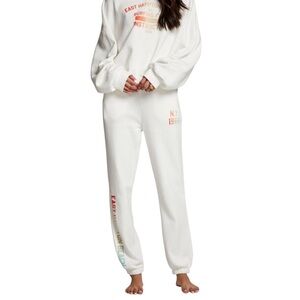 Chaser East Hampton‎ Beach White Neon Sweatpants Joggers Size Small